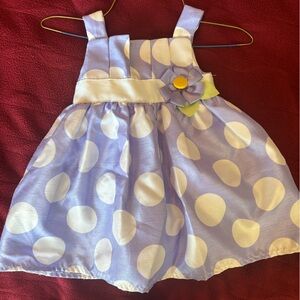 Rare Editions Lavender and White Polka Dot Dress